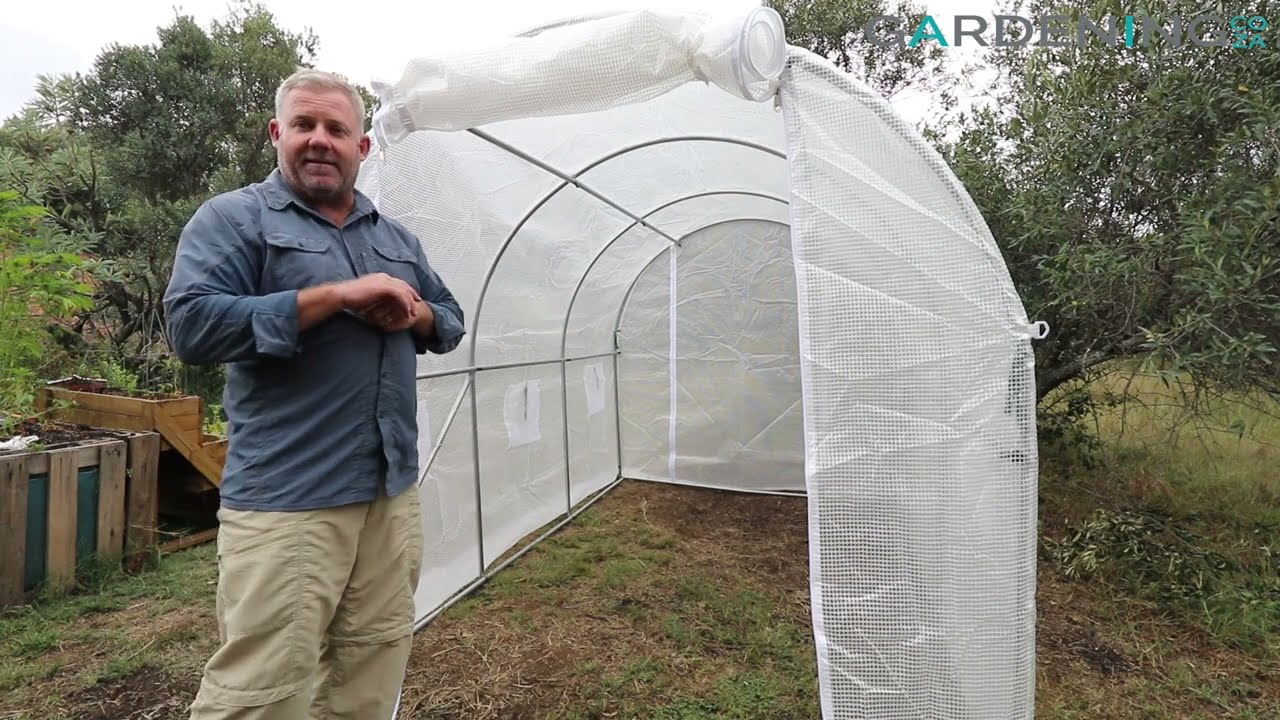 3m Polytunnel Greenhouse Set Up Video by Kevin Cook from GARDNEING.co.za